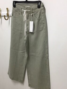 Dear John Wide Leg Drawstring Pants in Audrey Sage Green